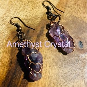 Amethyst crystal earrings